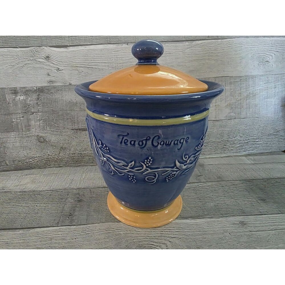 Pistoulet Tea Of Courage Ceramic Jar With Lid By Pfaltzgraff